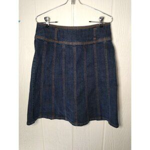 Axcess Liz Claiborne Jean Skirt Women's 4 Knee Length A Line Side Zip Stretch